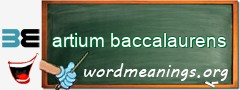 WordMeaning blackboard for artium baccalaurens